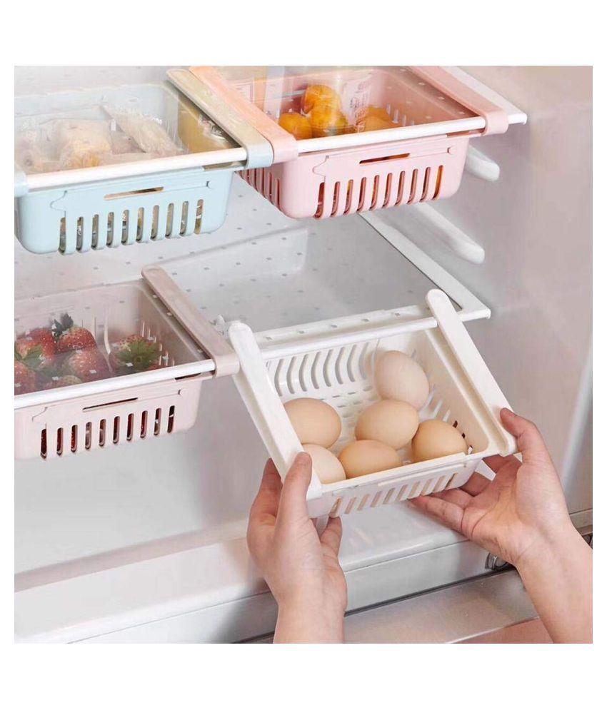 Fridge Storage Basket and organizer set for storage Under Shelf Fridge ...