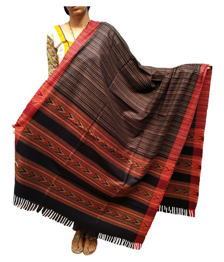 KASHMIRI Black LoomWoven Shawl Price in India Buy KASHMIRI Black