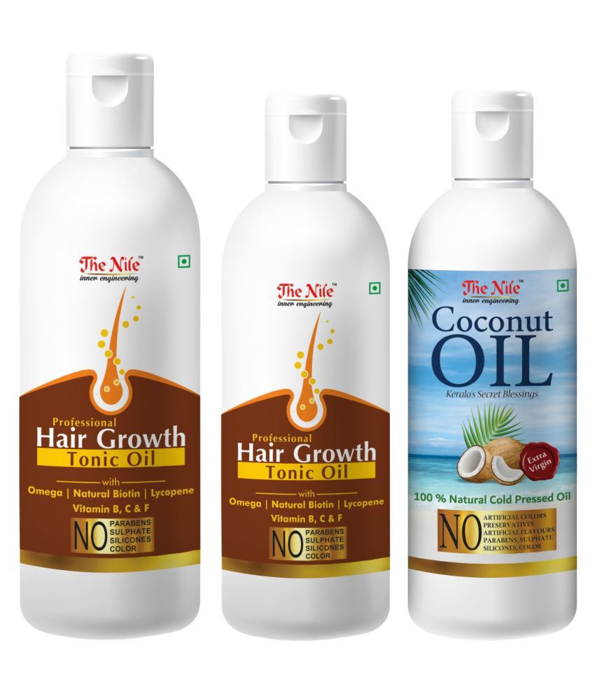     			The Nile Hair Tonic 150 ML + 100 ML (250 ML) + Coconut Oil 100 ML 350 mL Pack of 3