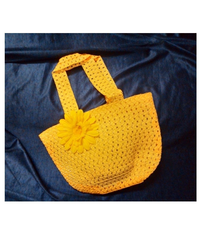 yellow canvas bag