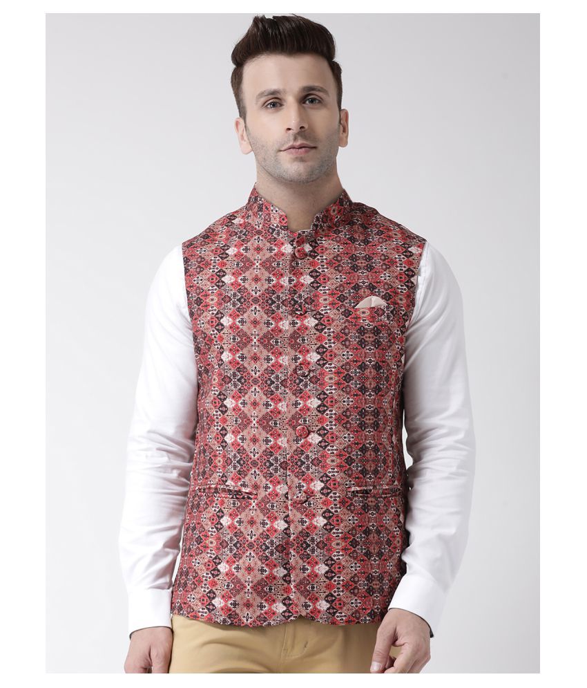 Hangup Red Waistcoat - Buy Hangup Red Waistcoat Online at Low Price in ...