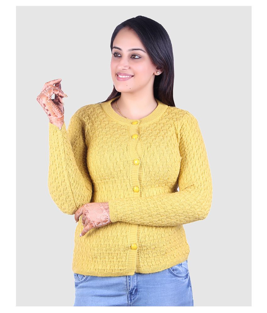     			Ogarti Acrylic Yellow Pullovers