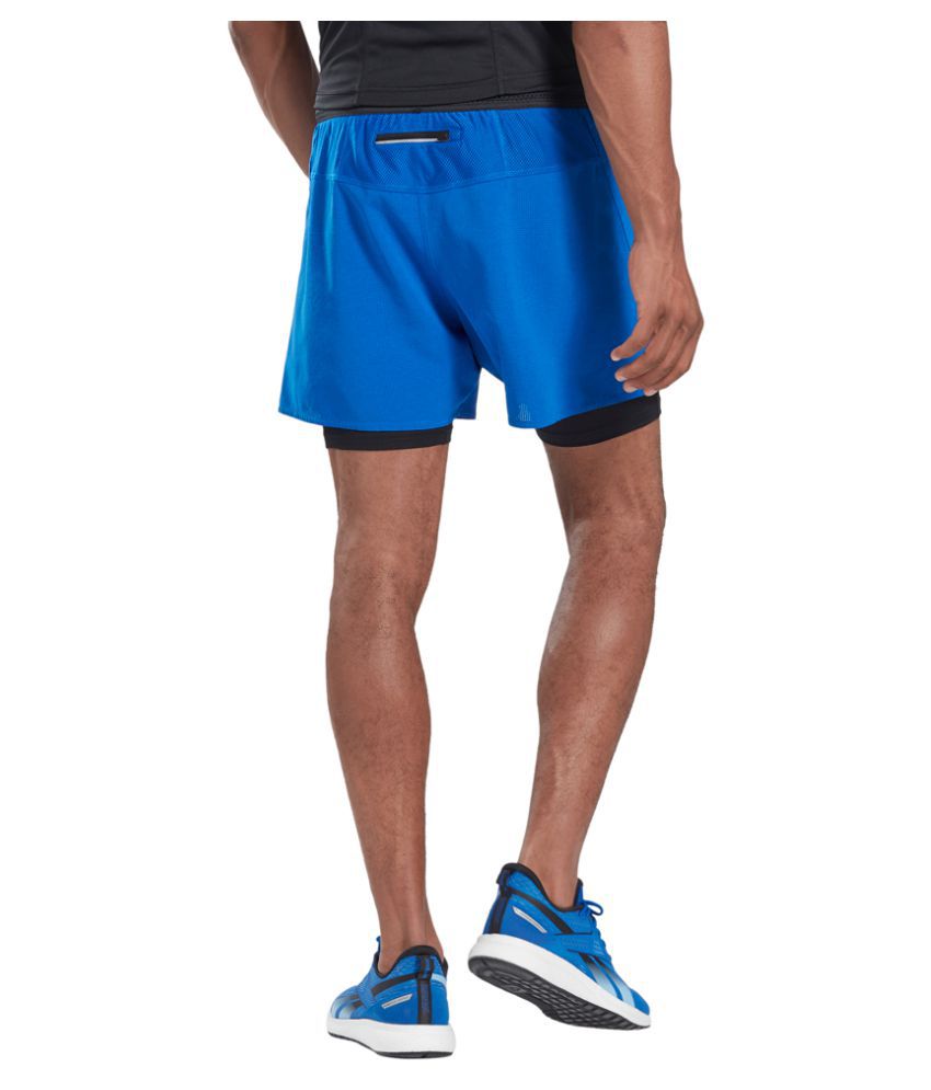 Reebok Blue Polyester Running Shorts - Buy Reebok Blue Polyester ...