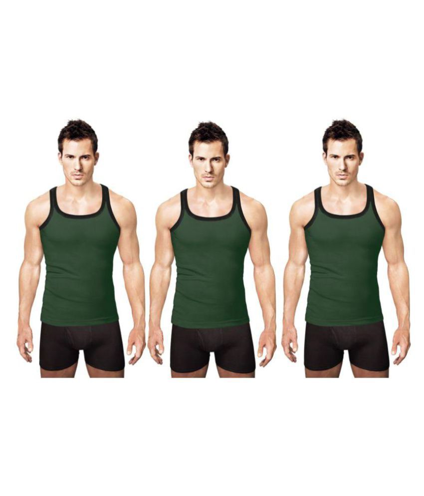     			Rupa Green Sleeveless Vests Pack of 3