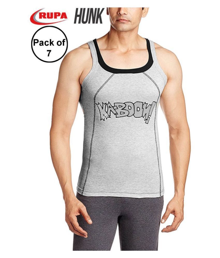     			Rupa Grey Sleeveless Vests Pack of 7