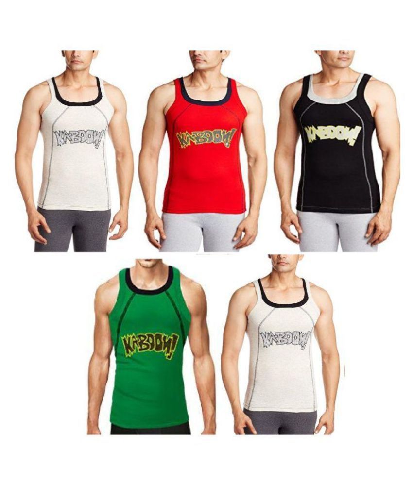     			Rupa Multi Sleeveless Vests Pack of 5