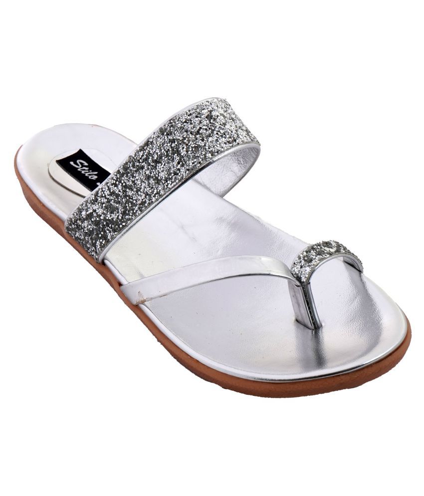 silver flats size 10