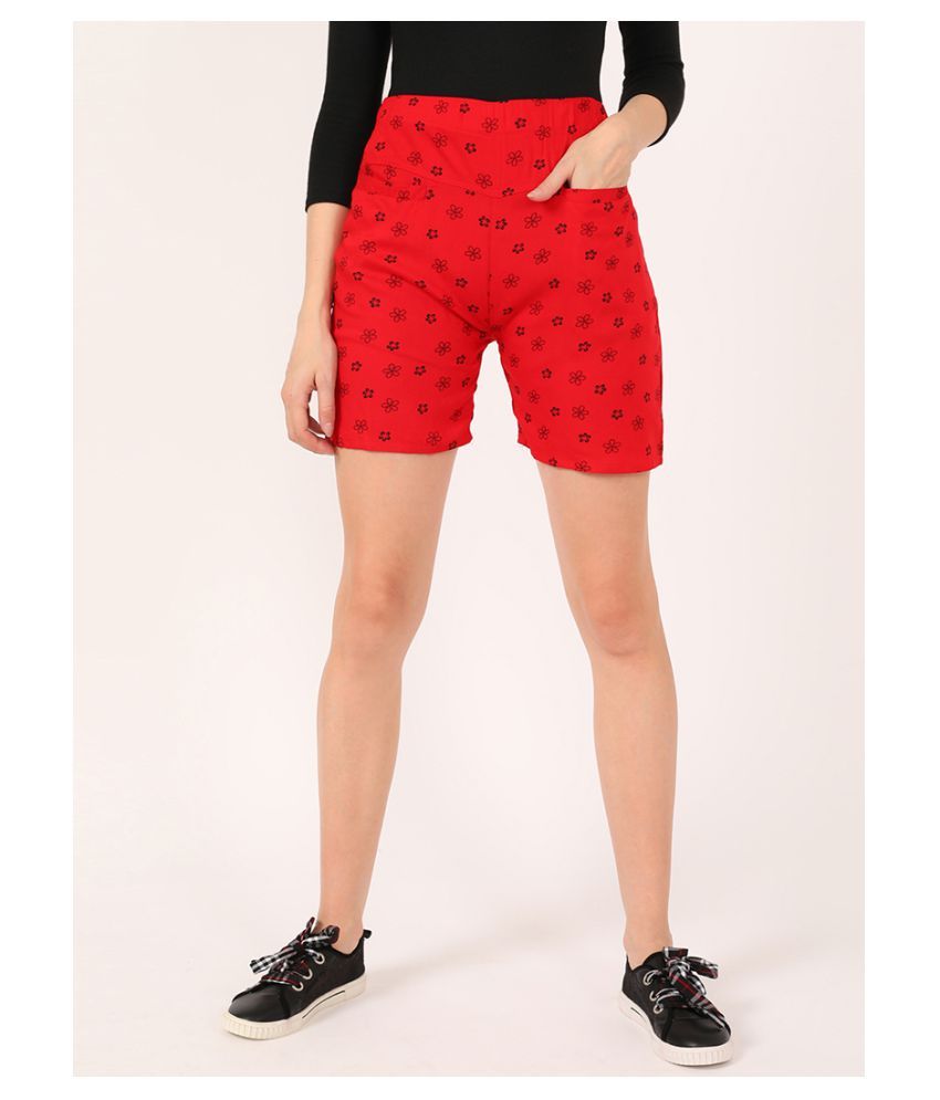 Buy V2 Rayon Hot Pants Red Online at Best Prices in India Snapdeal