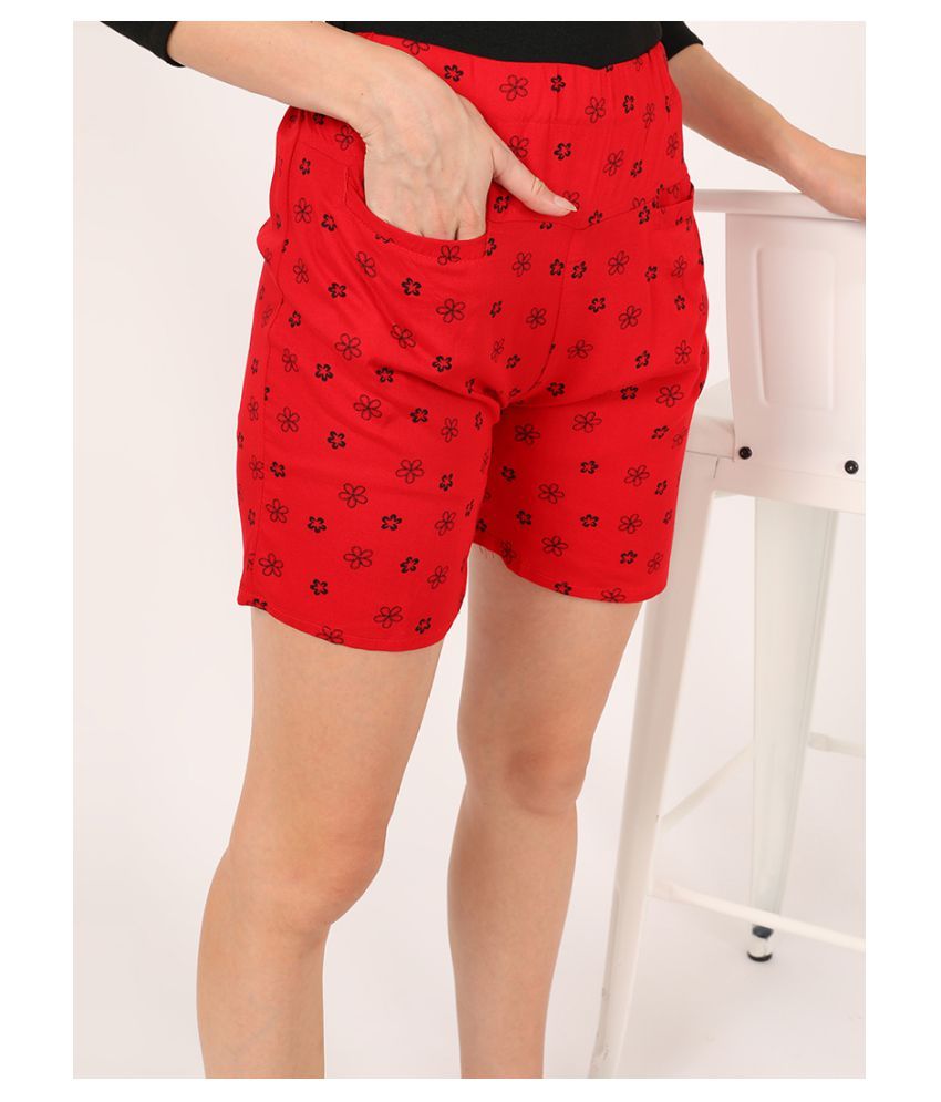 Buy V2 Rayon Hot Pants Red Online at Best Prices in India Snapdeal