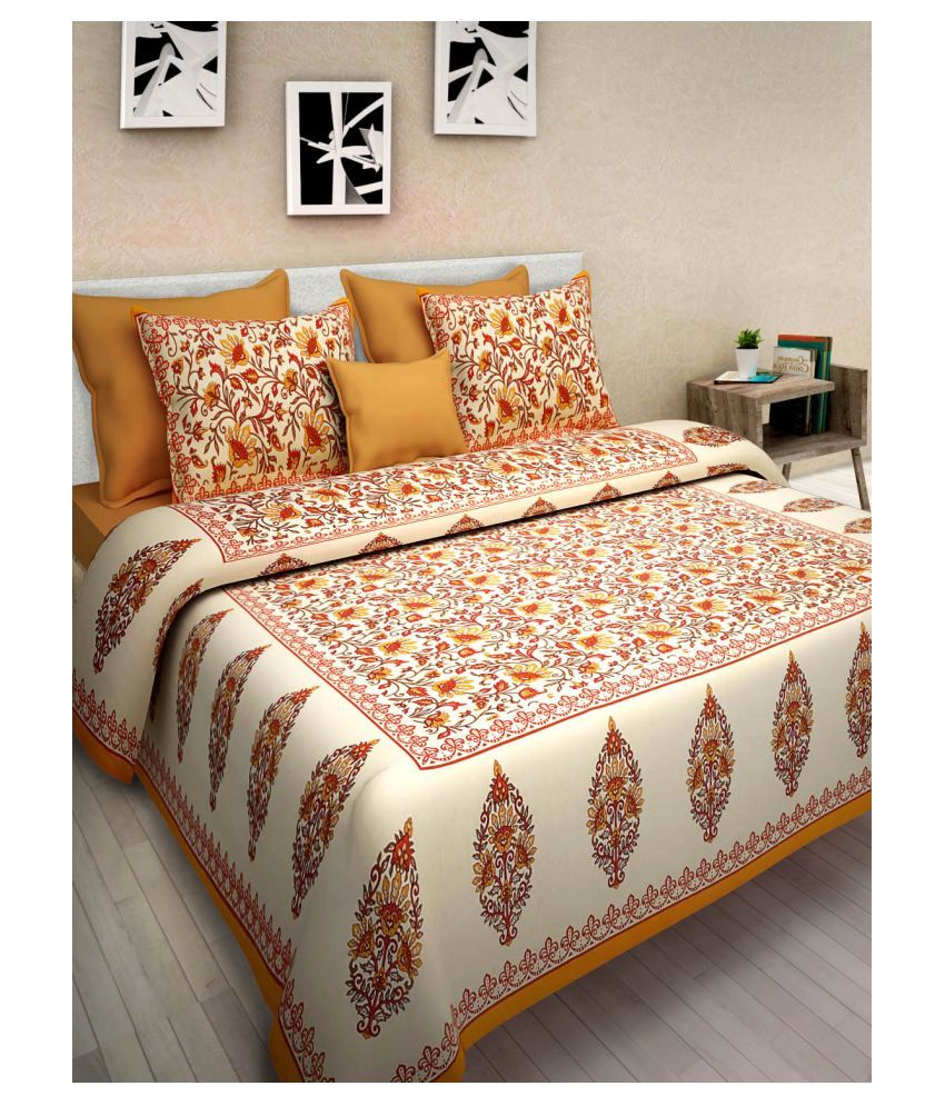 KRISMARTELITE Cotton Double Bedsheet with 2 Pillow Covers ( 240 cm x 215 cm ) Buy
