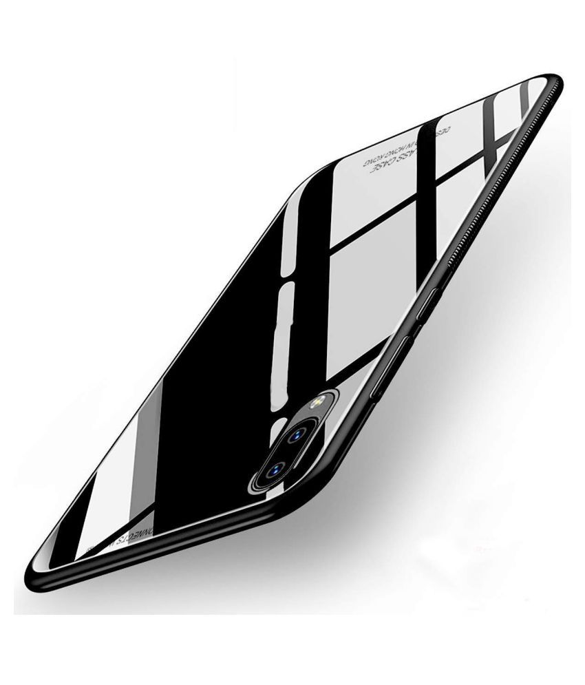 Vivo V11 Pro Glass Cover MOBCURE Black Glass Back Case Cover Plain