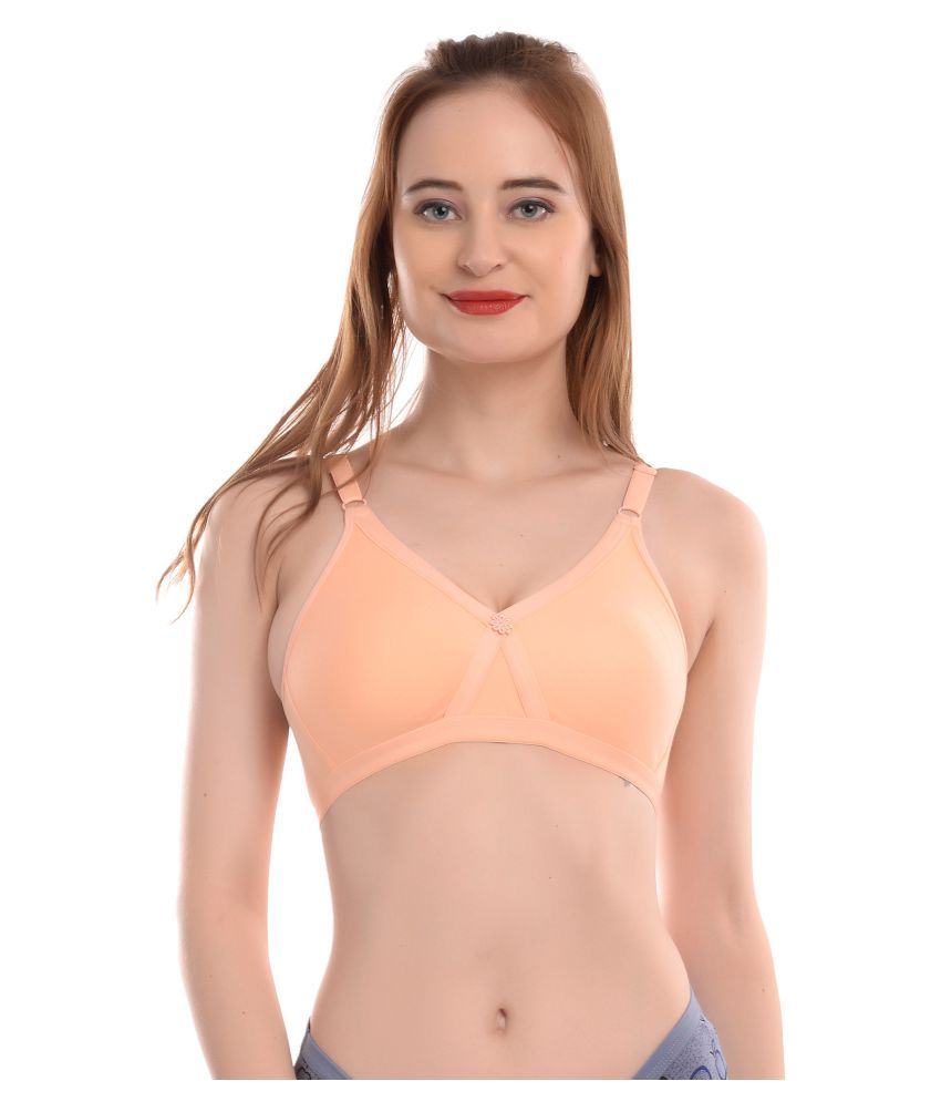     			Elina Cotton Non Padded Women's T-Shirt Bra ( Orange )