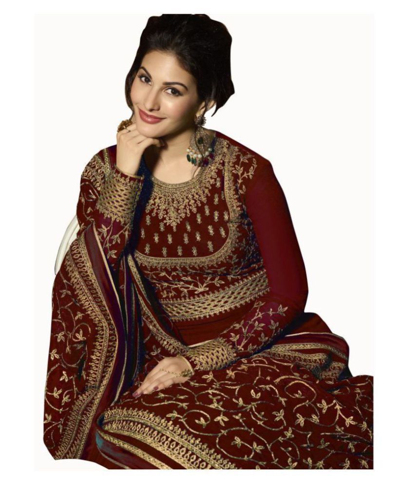 maroon ethnic gown
