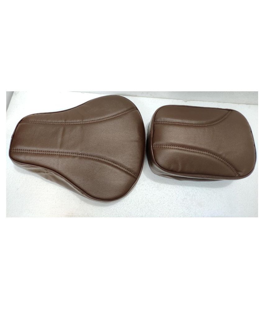     			PURE BIKING Fancy Seat Cover Brown Front & Rear For Royal Enfield Classic 350cc 500cc , Classic Desert Storm