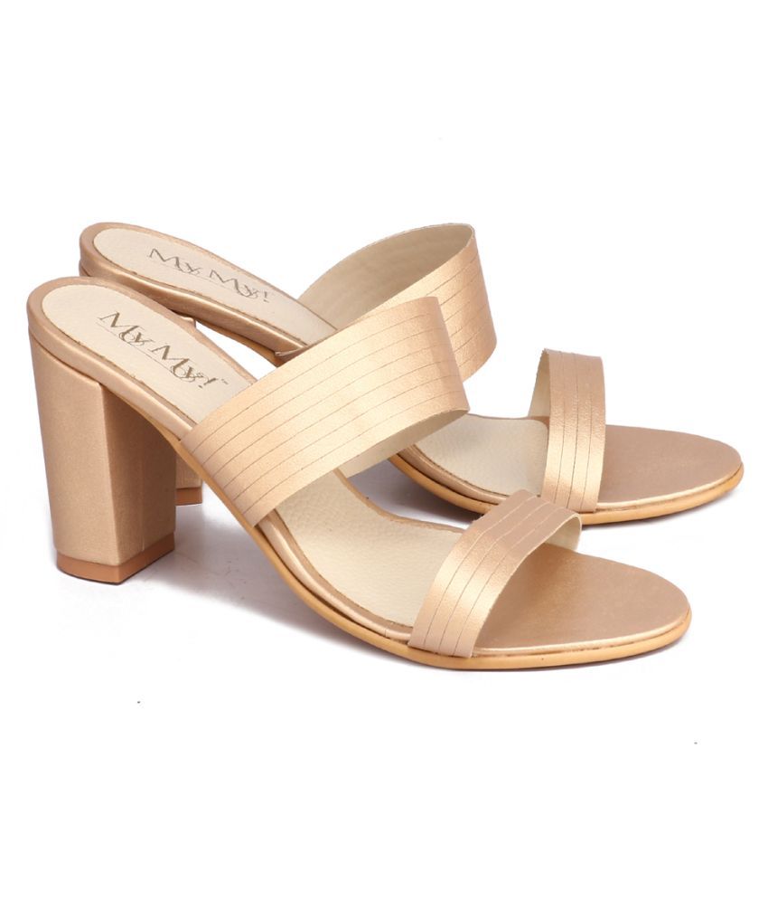 MYMY! Gold Block Heels Price in India- Buy MYMY! Gold Block Heels Online at Snapdeal