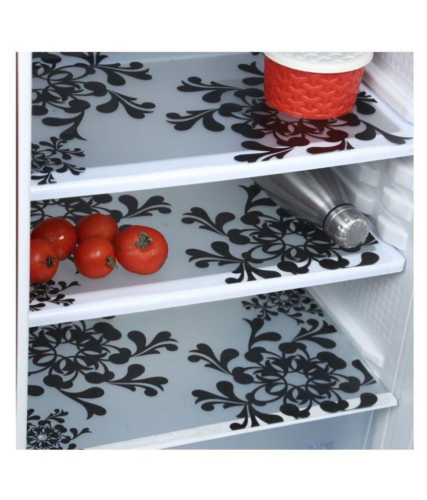     			E-Retailer Set of 3 PVC Black Fridge Mats