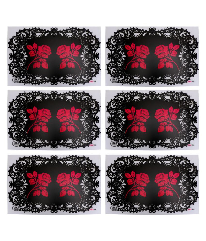     			E-Retailer Set of 6 PVC Black Fridge Mats