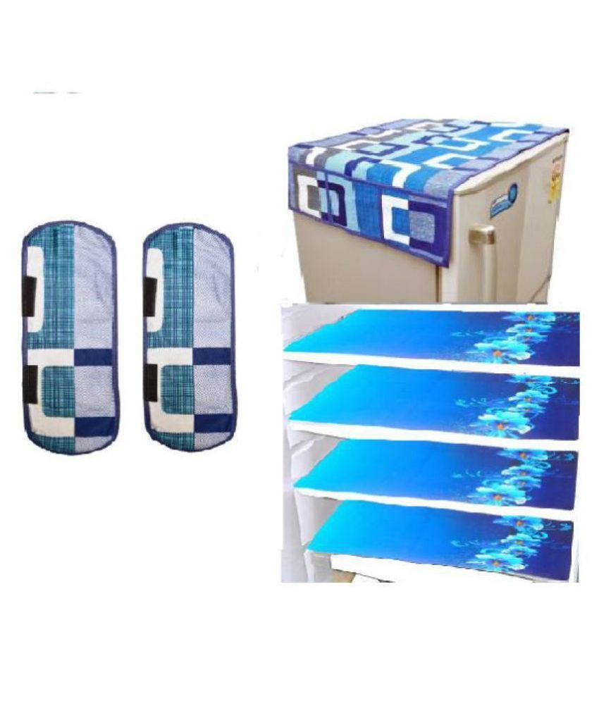     			E-Retailer Set of 7 PVC Blue Fridge Top Cover