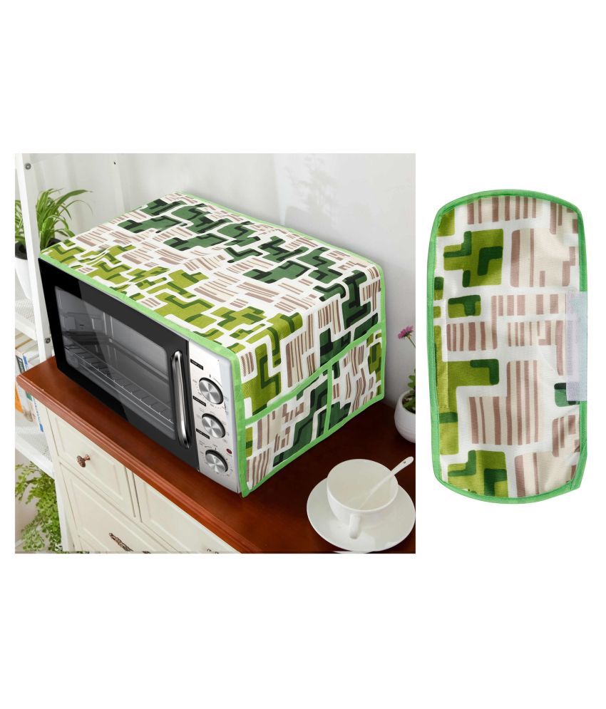     			E-Retailer Set of 2 Polyester Green Microwave Oven Cover -