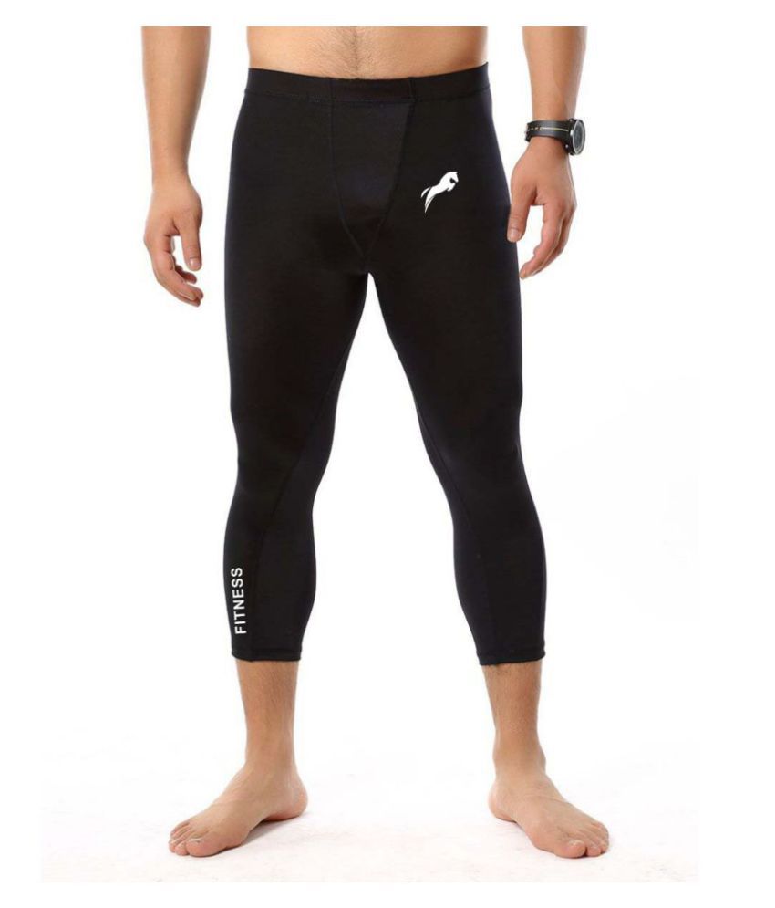     			Just Rider 3/4 Leggings for Men Quick Dry Compression Sports Capri Pants Running Gym Tights