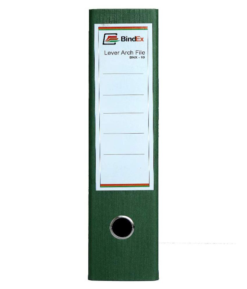 BindEx Premium Quality Kangaroo Clip Style Green Box File Pack of 4