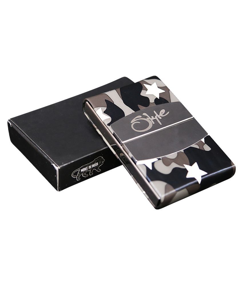 Style98 Leather Army Black ATM, Visiting , Credit Card Holder, Pan Card/ID Card Holder, Genuine Accessory for Men and Women