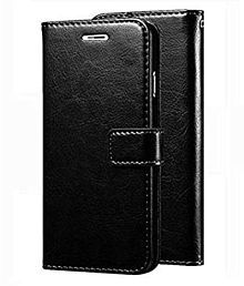 Samsung galaxy A6 Plus Flip Cover by KOVADO - Black Original Leather Wallet