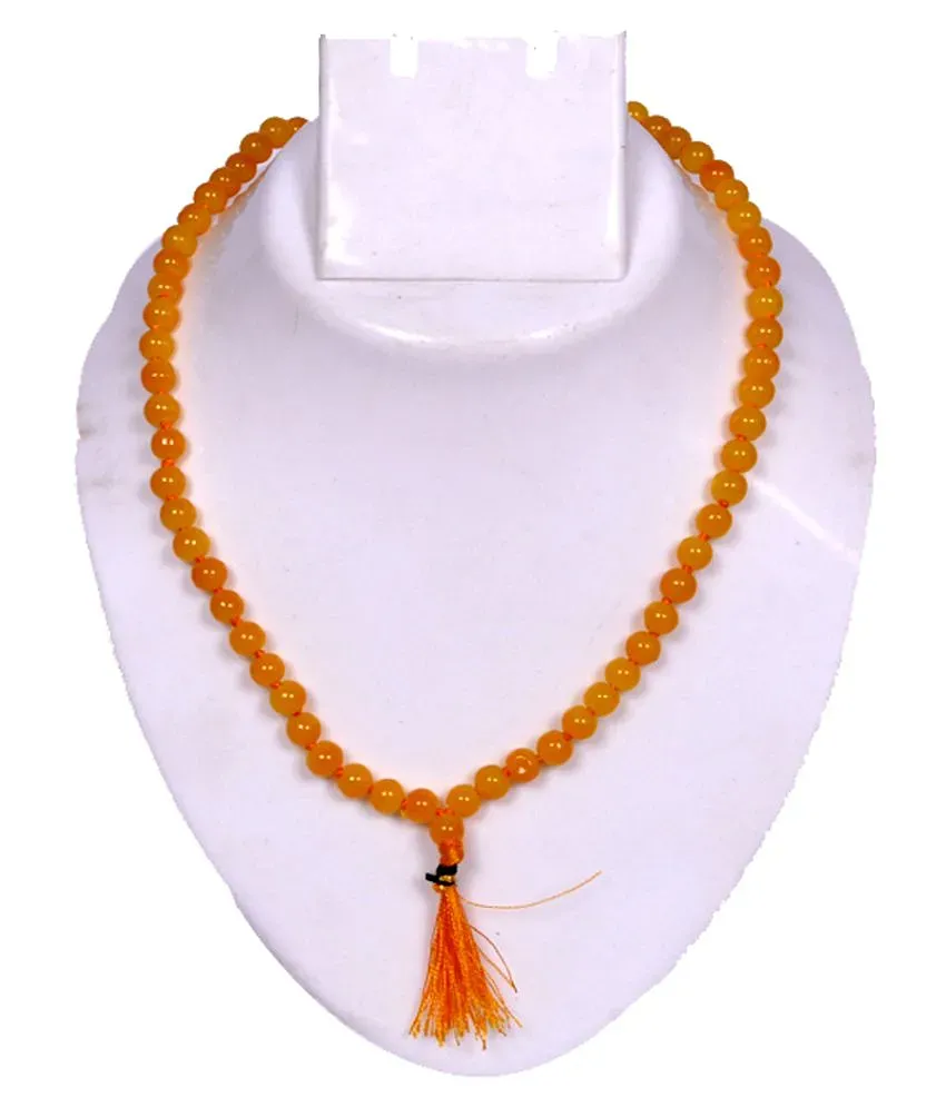 Yellow Agate Rosary Peela Hakik Jaap Mala Beads 8 m.m Agate Stone