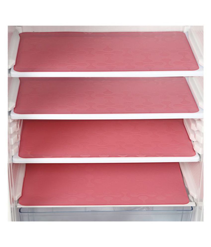     			E-Retailer Set of 4 PVC Pink Fridge Mats