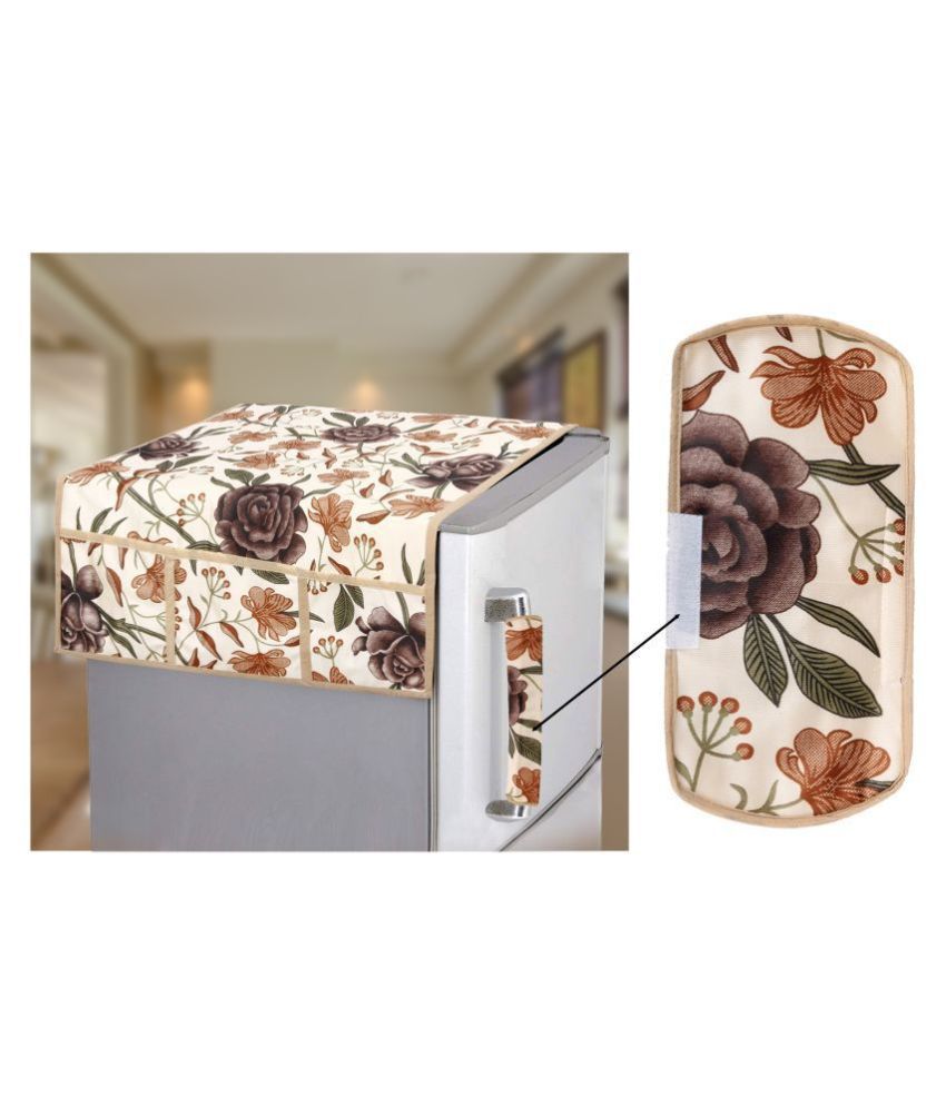     			E-Retailer - Brown Polyester Fridge  Top Cover (Pack of 2)