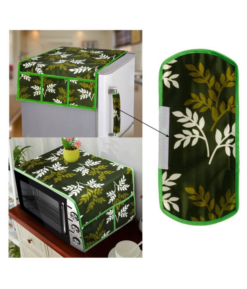     			E-Retailer Set of 3 Polyester Green Fridge Top Cover