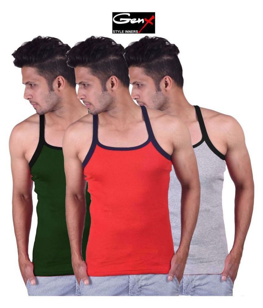     			Genx Multi Sleeveless Vests Pack of 3