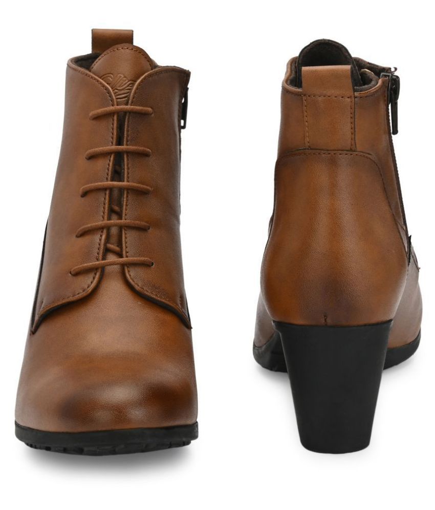 tan ankle bootie