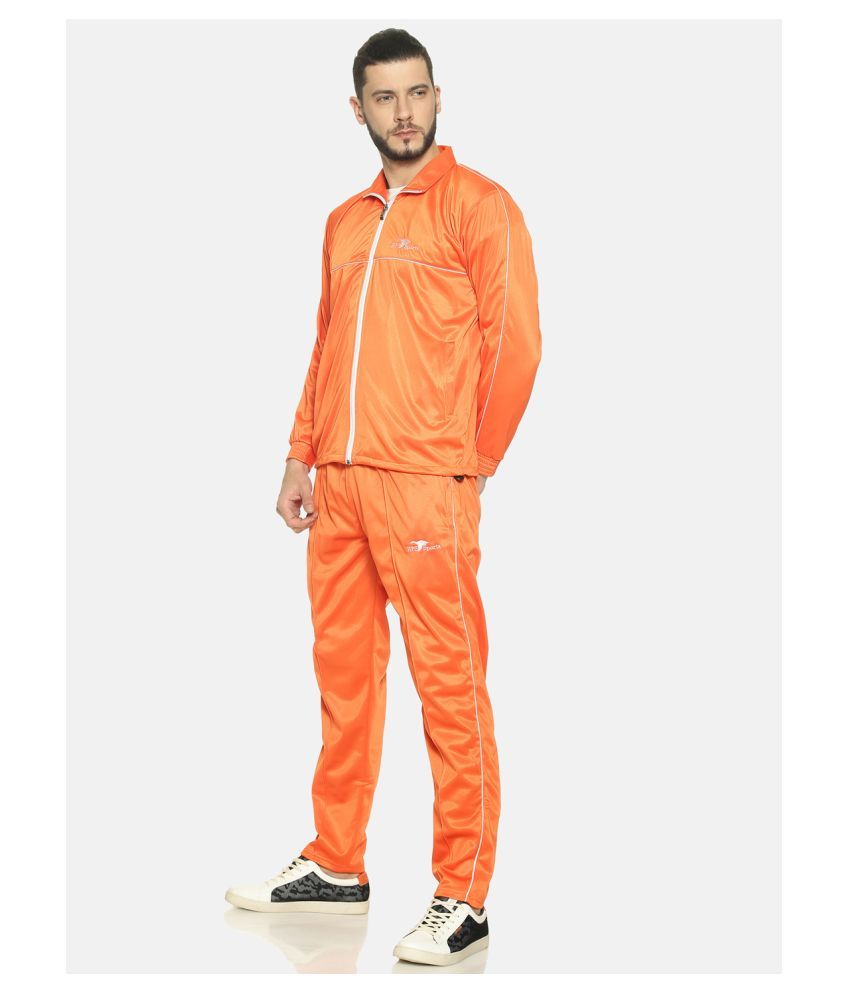HPS Sports Men's Zip Closure Polyester Orange Track Suit Buy HPS