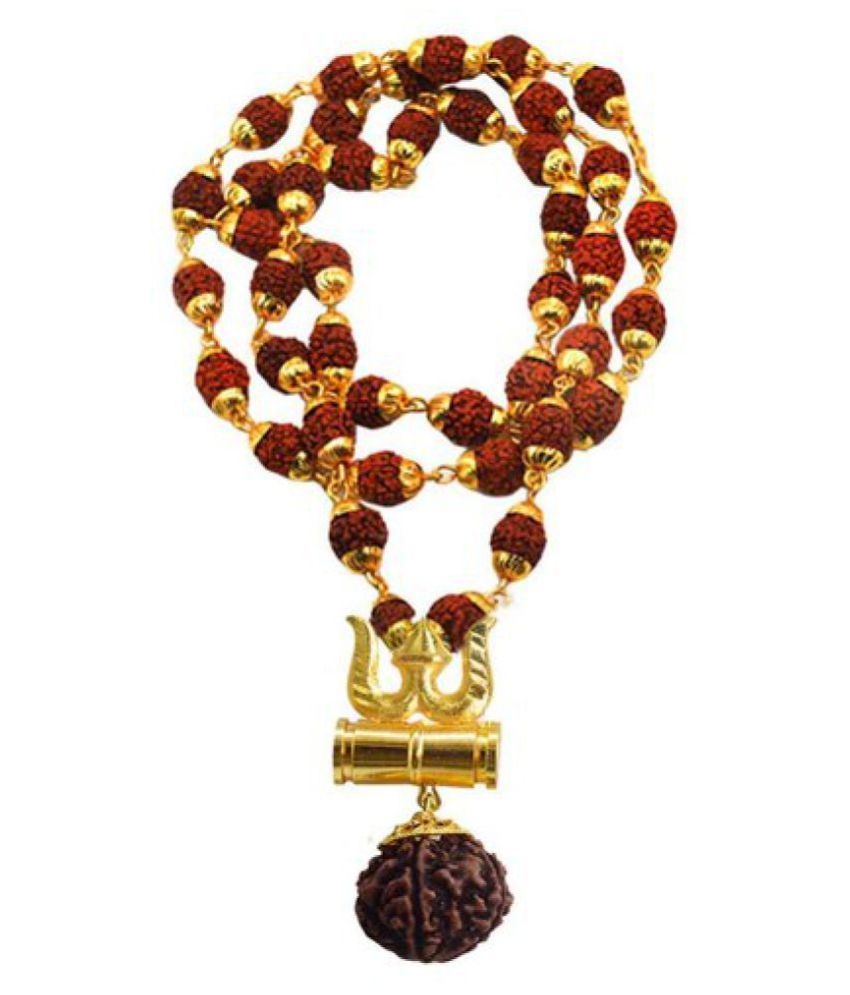     			Rudraksha Golden Cap Mala With Damru Locket, , 100% Original and Very Rare Collection