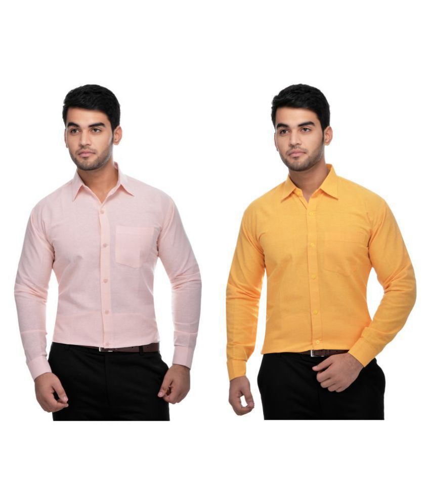     			DESHBANDHU DBK Cotton Regular Fit Full Sleeves Men's Formal Shirt - Multi ( Pack of 2 )