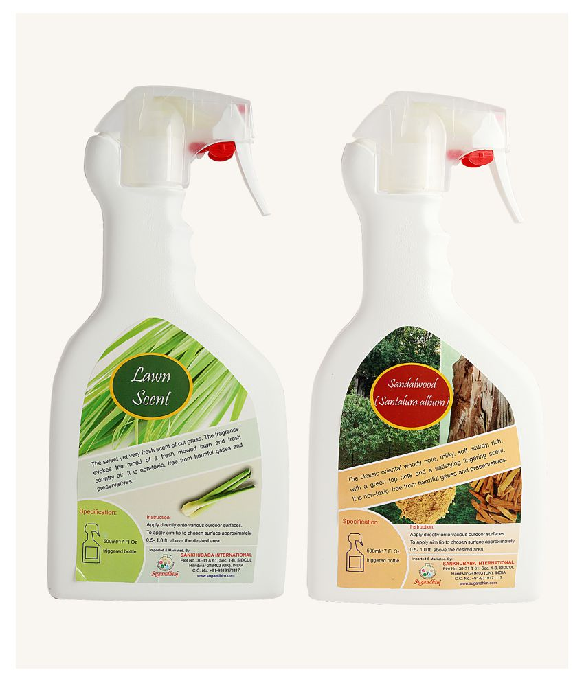 Sugandhim LAWN SCENT + SANDALWOOD Room Freshener Spray 500 mL Pack of 2 Buy Online at Best