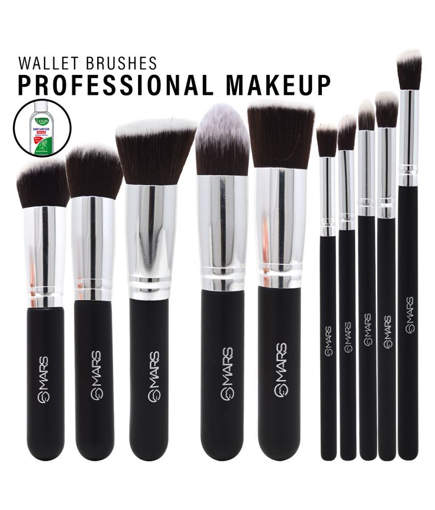 Mars Makeup Bursh Set With Black Wallet With Lilium Hand Cleanser