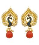 JFL - Traditional Ethnic One Gram Gold Plated Pearl Peacock Designer Earring for Women & Girls