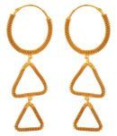 JFL - Traditional Ethnic One Gram Gold Plated Western Designer Three Step Stylish Trendy Dangler Earring For Women and Girls