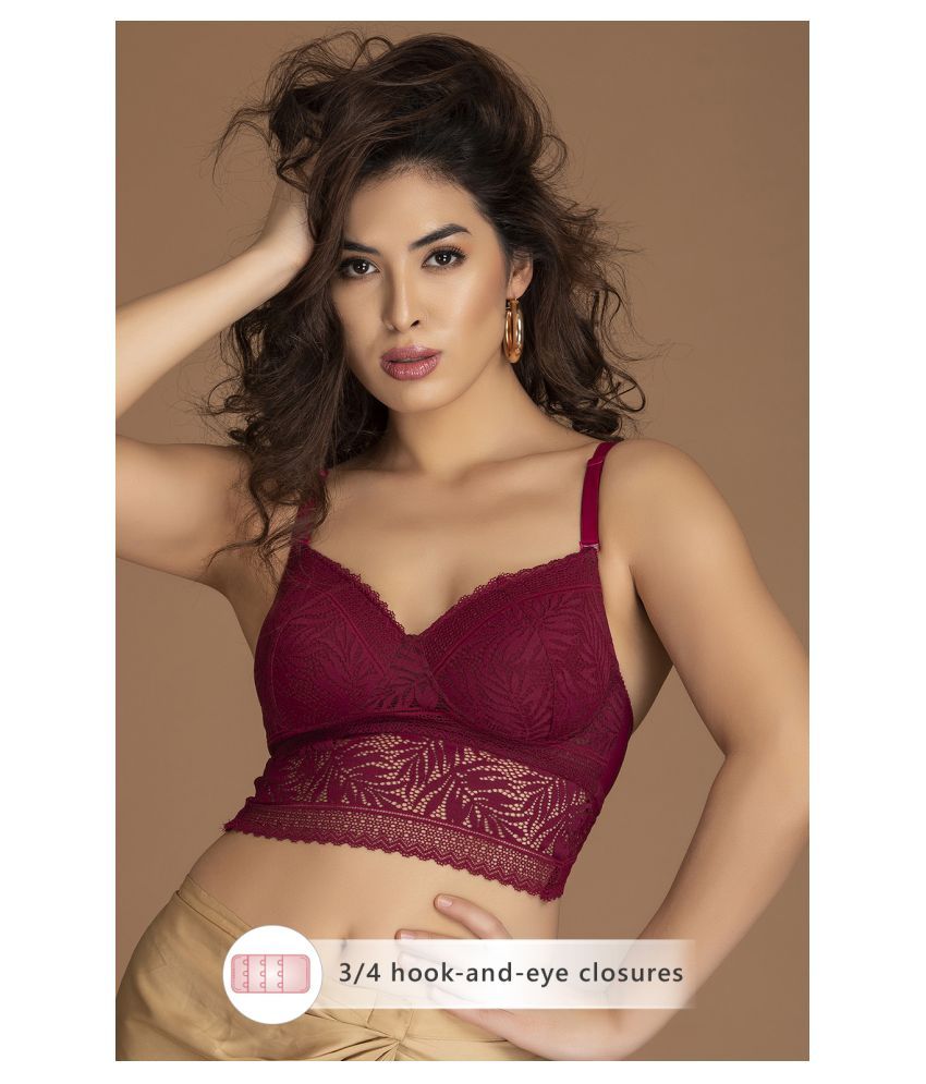     			Clovia Lace Bralette - Maroon