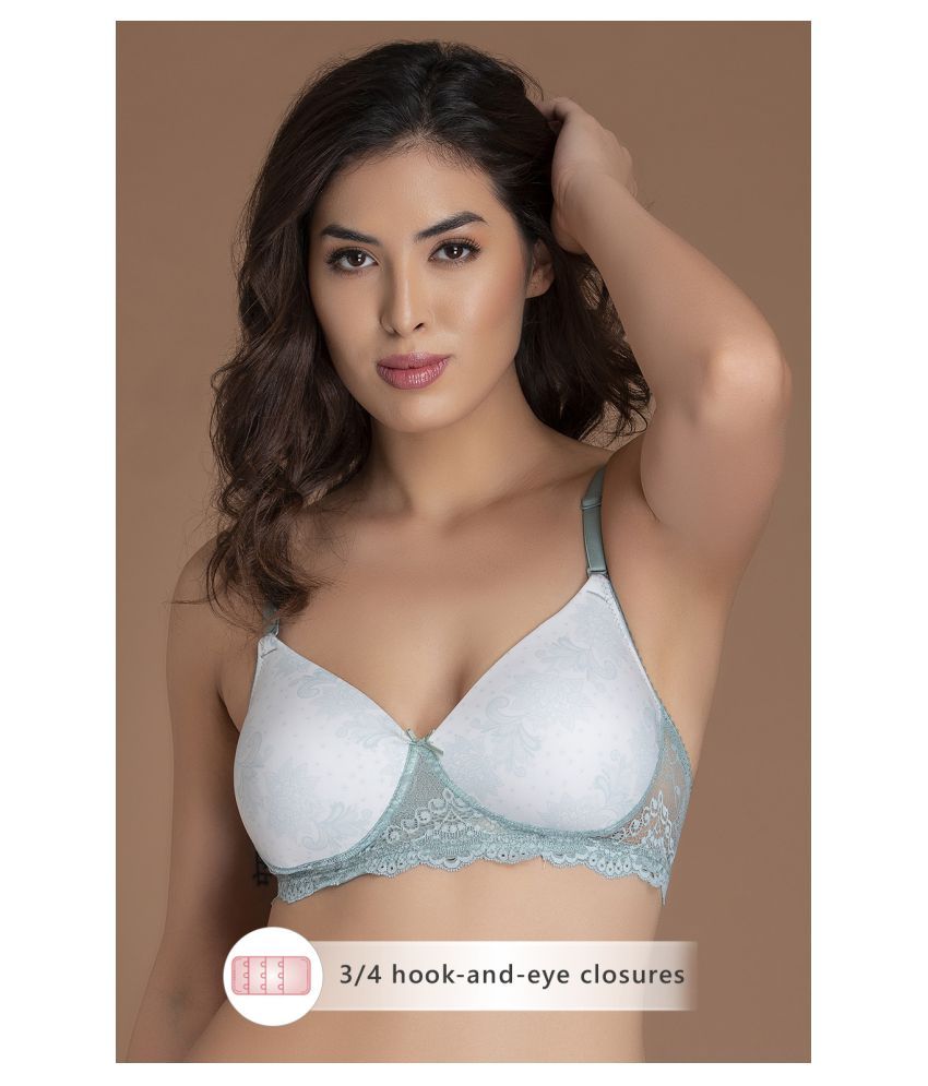     			Clovia Lace T-Shirt Bra - Green