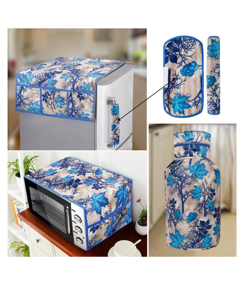     			E-Retailer Set of 5 Polyester Blue Fridge Top Cover