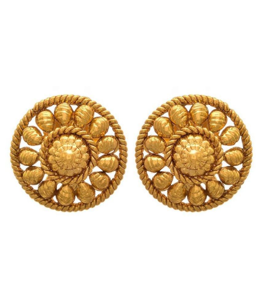     			JFL - Jewellery For Less Golden Stud Earrings
