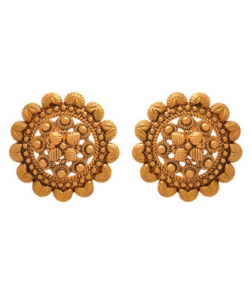     			JFL - Jewellery for Less Traditional Ethnic One Gram Gold Plated Designer Stud Earring for Women