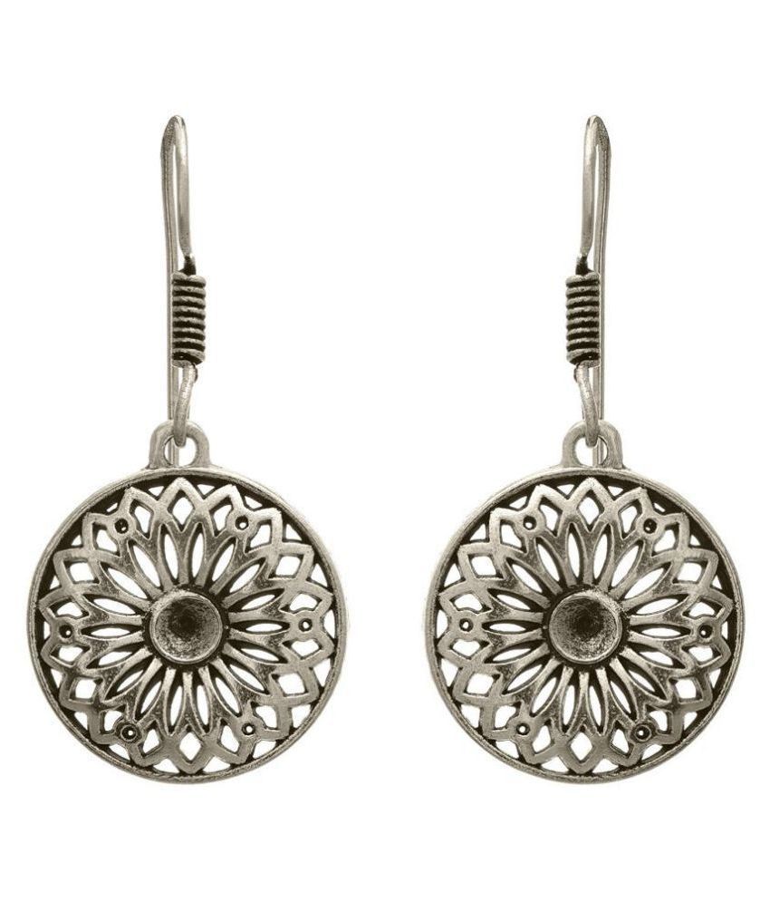     			JFL - Traditional Ethnic Handmade German Silver Plated Oxidised Designer Earring for Women & Girls