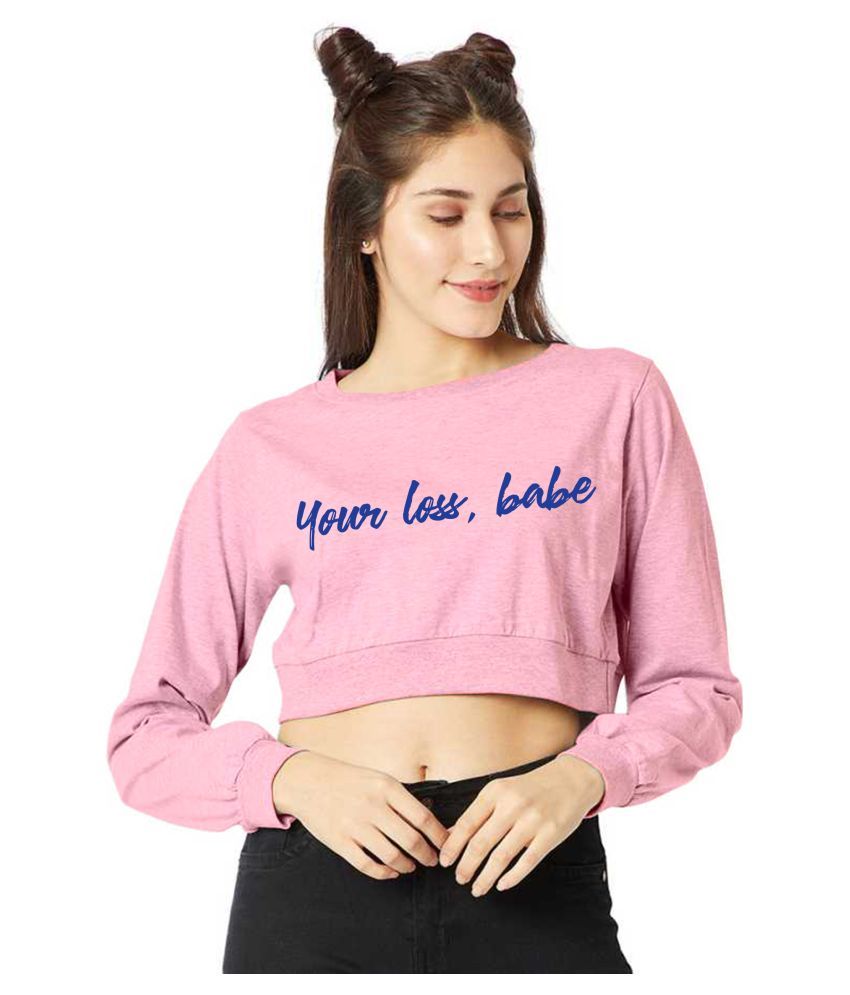 SFOS Cotton Crop Tops - Pink - Buy SFOS Cotton Crop Tops - Pink Online at Best Prices in India 
