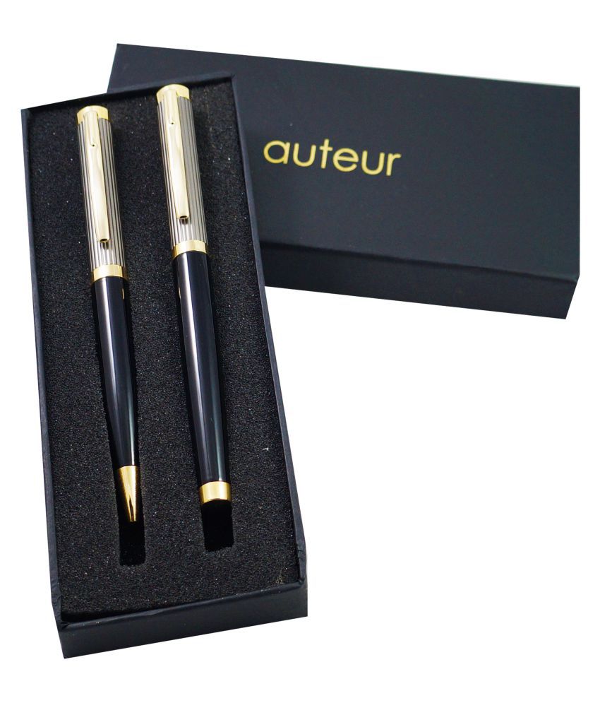     			auteur KE885-S Premium Stylish Executive  Shining Metal Body & Golden Plated Clip  Multicolor Pen Gift Set