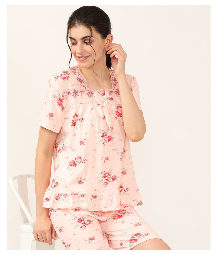 Buy V2 Cotton Nightsuit Sets - Peach Online at Best Prices in India ...