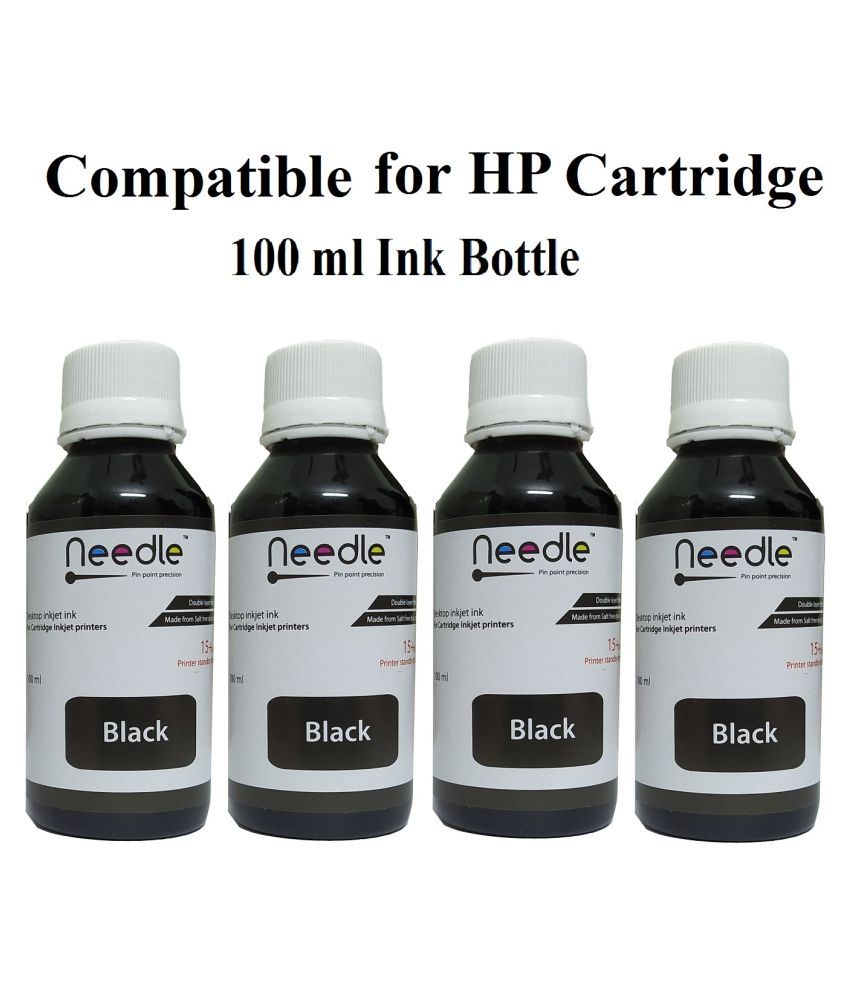 REFILL INK HP Cartridge 100ml Black Pack of 4 Ink bottle for Compatible